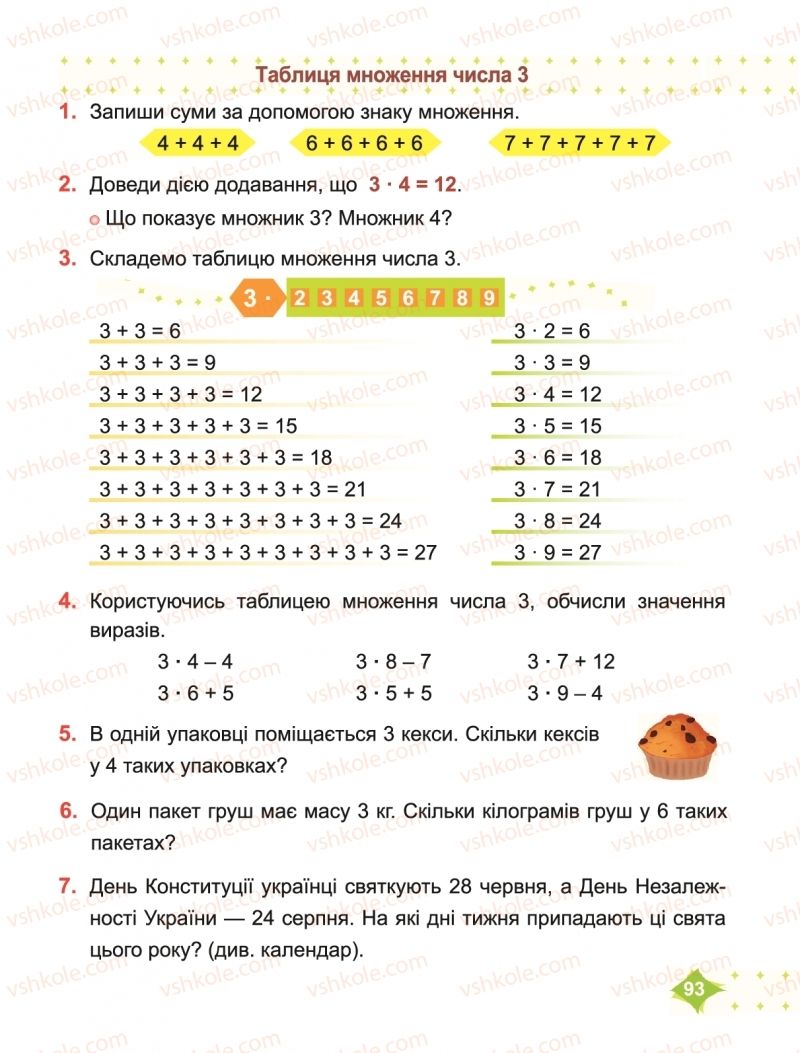 Страница 93 | Підручник Математика 2 клас М.В. Козак, О.П. Корчевська 2019