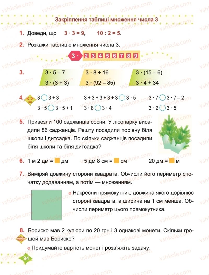 Страница 94 | Підручник Математика 2 клас М.В. Козак, О.П. Корчевська 2019