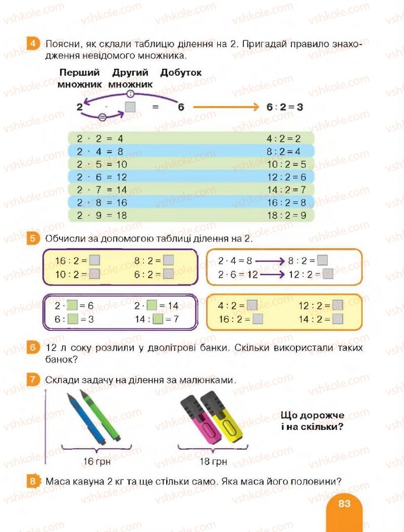 Страница 83 | Підручник Математика 2 клас С.П. Логачевська, Т.А. Логачевська 2019