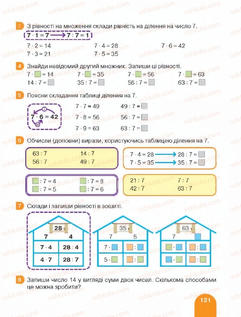 Страница 121 | Підручник Математика 2 клас С.П. Логачевська, Т.А. Логачевська 2019