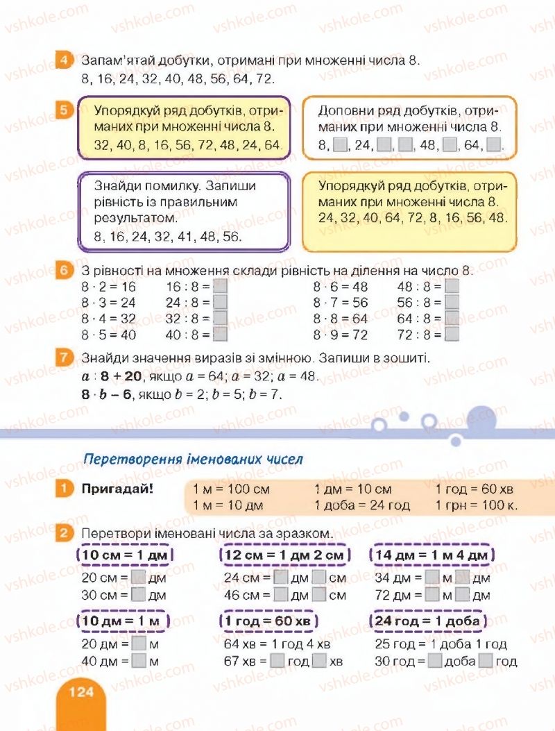 Страница 124 | Підручник Математика 2 клас С.П. Логачевська, Т.А. Логачевська 2019