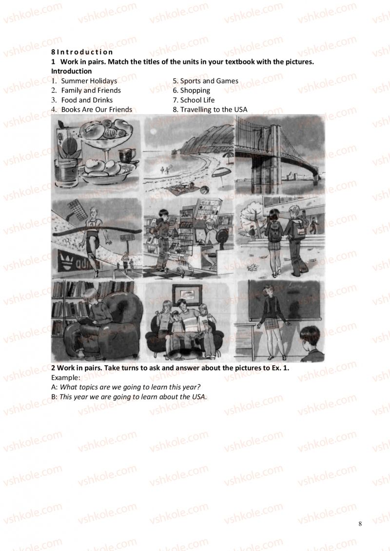Страница 8 | Підручник Англiйська мова 6 клас А.М. Несвіт 2012