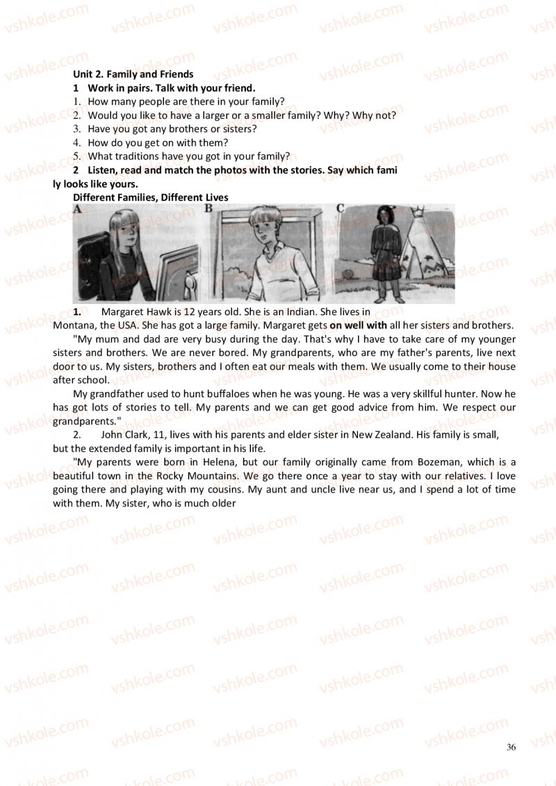 Страница 36 | Підручник Англiйська мова 6 клас А.М. Несвіт 2012