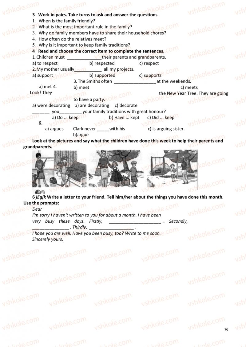 Страница 39 | Підручник Англiйська мова 6 клас А.М. Несвіт 2012