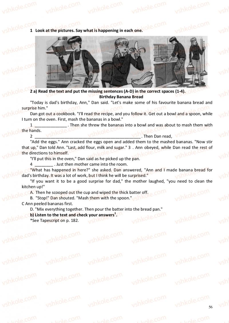 Страница 56 | Підручник Англiйська мова 6 клас А.М. Несвіт 2012