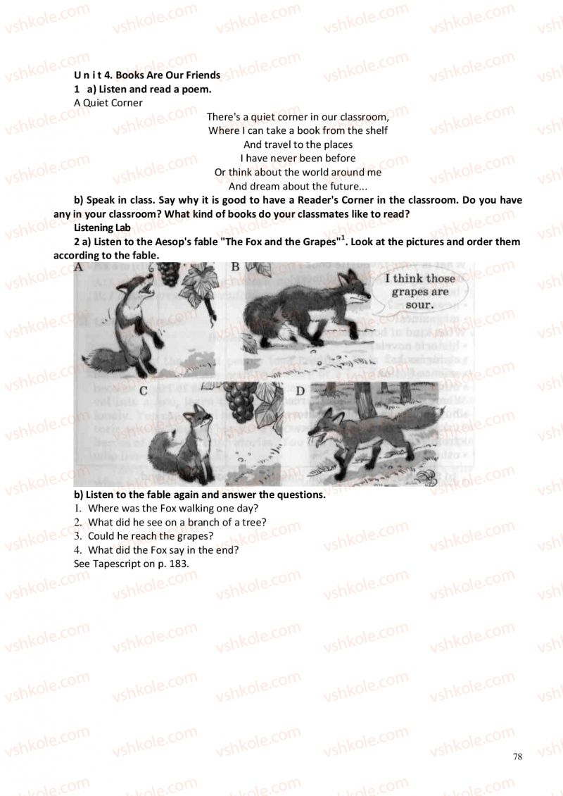 Страница 78 | Підручник Англiйська мова 6 клас А.М. Несвіт 2012