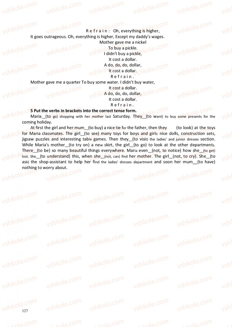 Страница 127 | Підручник Англiйська мова 6 клас А.М. Несвіт 2012