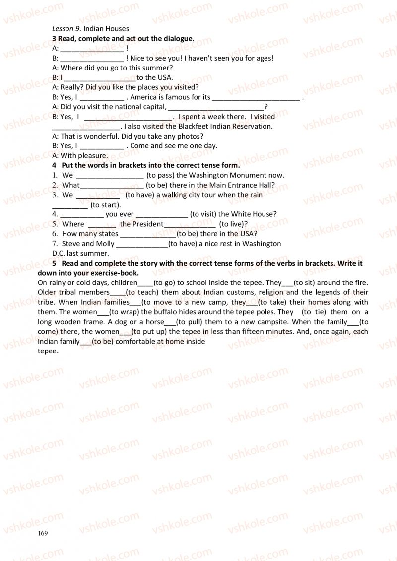 Страница 169 | Підручник Англiйська мова 6 клас А.М. Несвіт 2012