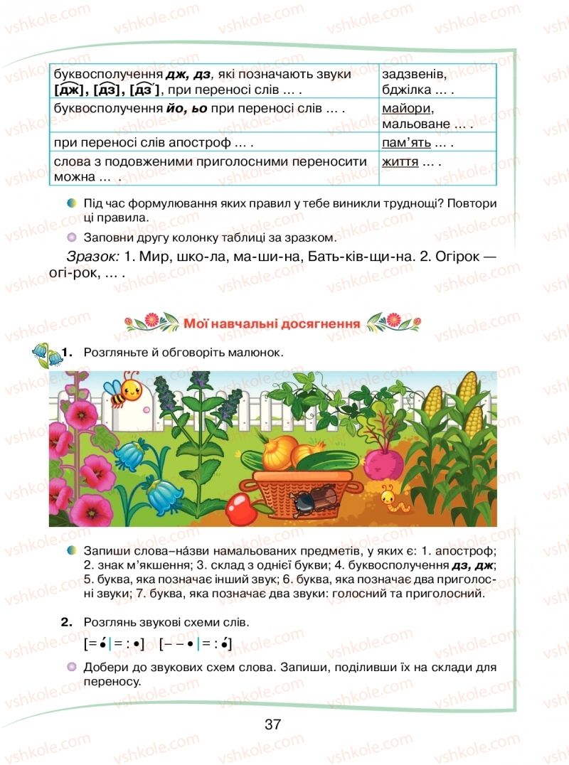 Страница 37 | Підручник Українська мова 2 клас М.Д. Захарійчук 2019 1 частина