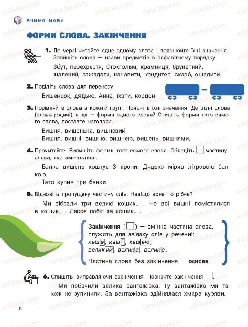 Страница 6 | Підручник Українська мова 2 клас О.Л. Іщенко, С.П. Логачевська 2019 2 частина