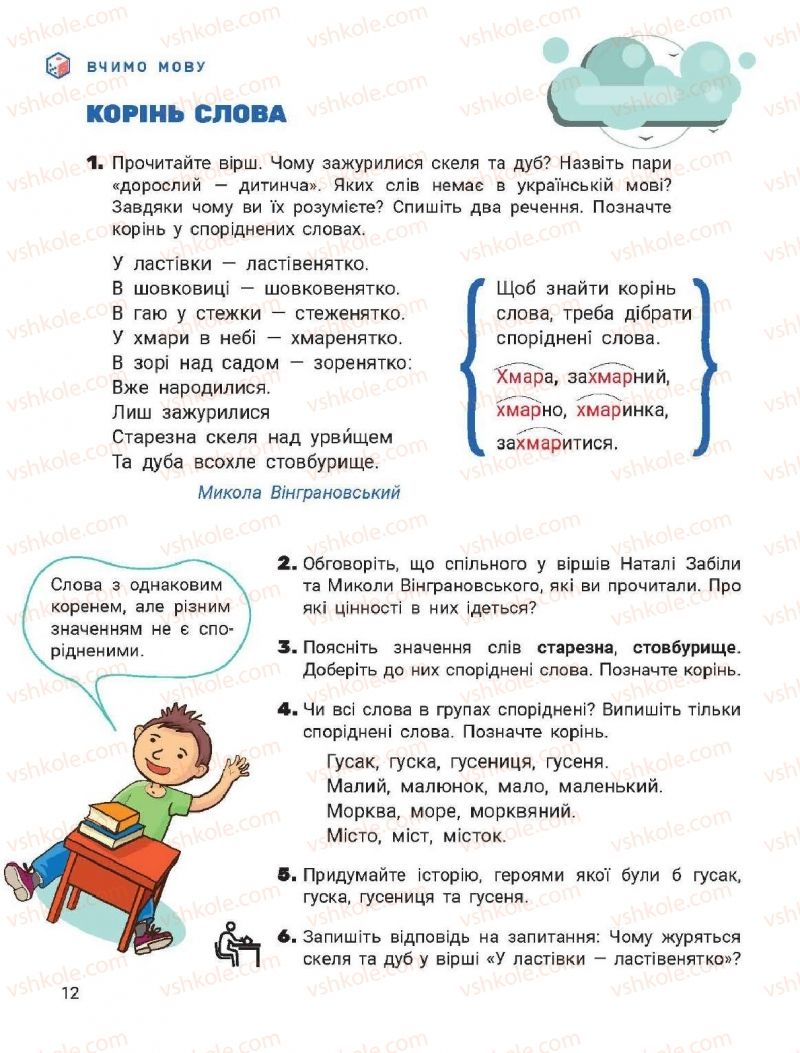 Страница 12 | Підручник Українська мова 2 клас О.Л. Іщенко, С.П. Логачевська 2019 2 частина