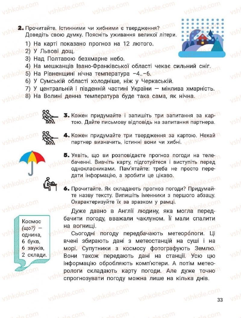 Страница 33 | Підручник Українська мова 2 клас О.Л. Іщенко, С.П. Логачевська 2019 2 частина