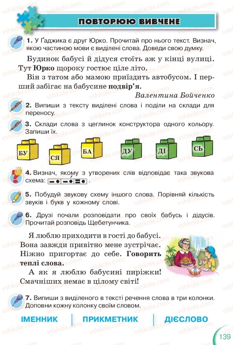 Страница 139 | Підручник Українська мова 2 клас К.І. Пономарьова 2019 1 частина