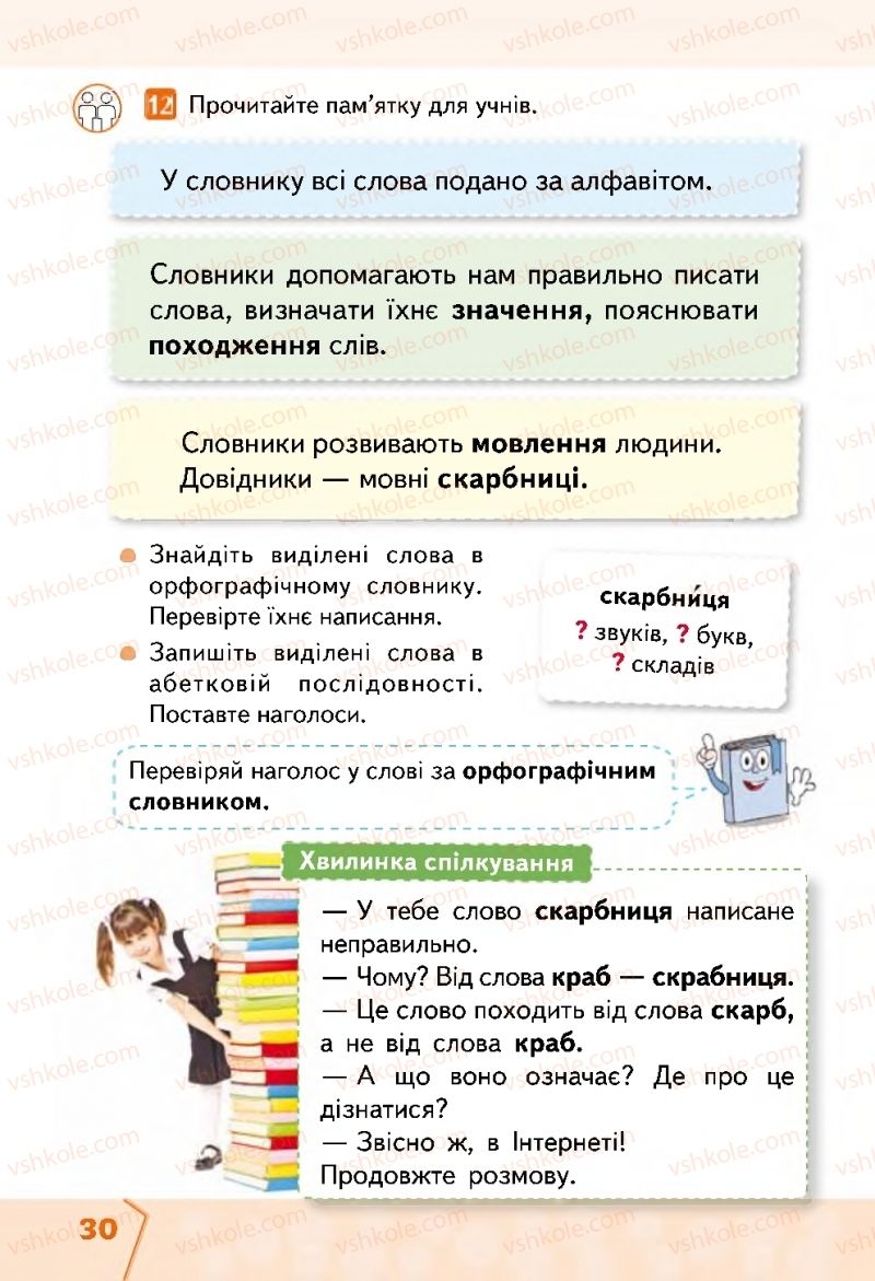 Страница 30 | Підручник Українська мова 2 клас М.С. Вашуленко, С.Г. Дубовик 2019 1 частина