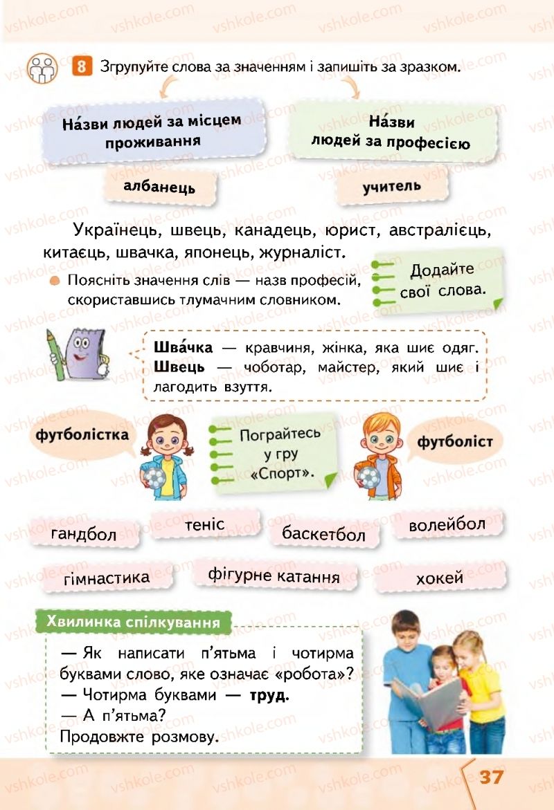 Страница 37 | Підручник Українська мова 2 клас М.С. Вашуленко, С.Г. Дубовик 2019 1 частина