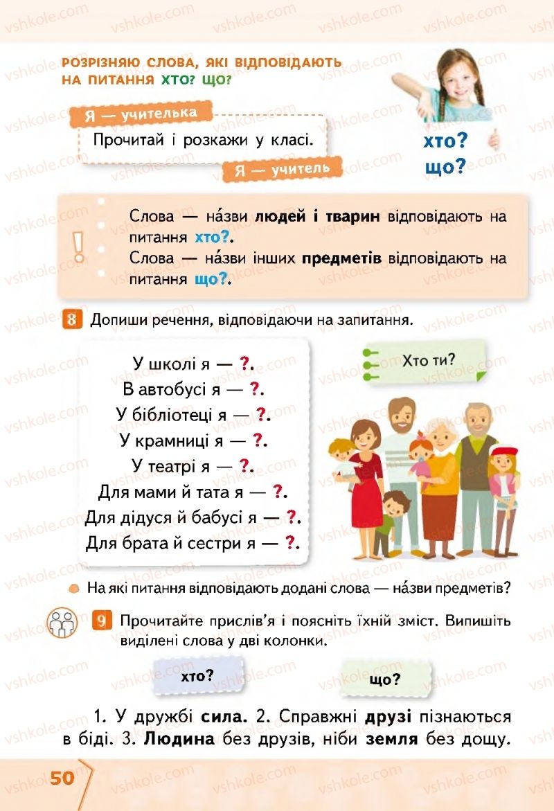 Страница 50 | Підручник Українська мова 2 клас М.С. Вашуленко, С.Г. Дубовик 2019 1 частина