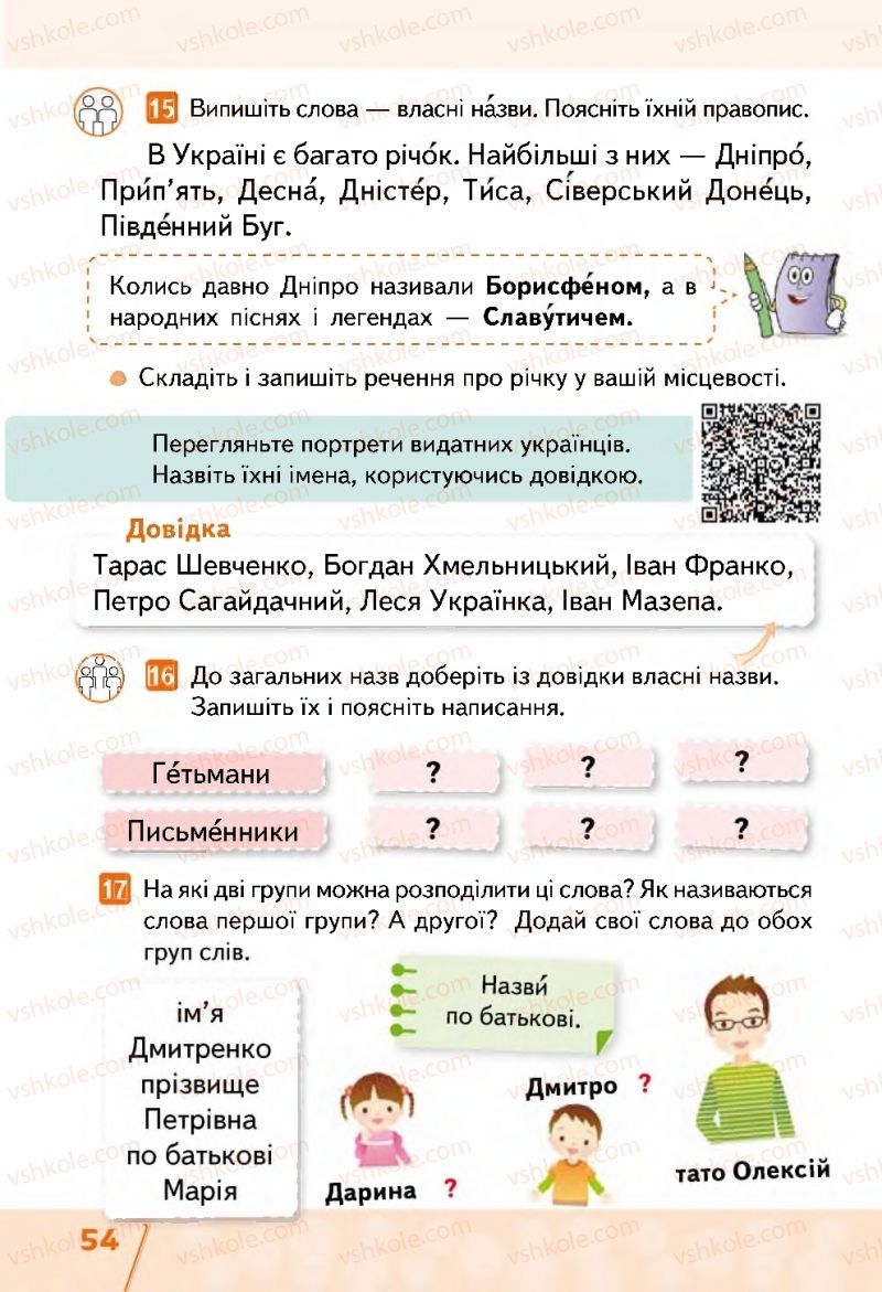 Страница 54 | Підручник Українська мова 2 клас М.С. Вашуленко, С.Г. Дубовик 2019 1 частина