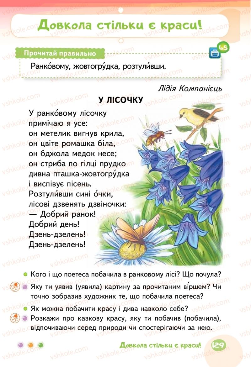 Страница 129 | Підручник Українська мова 2 клас М.С. Вашуленко 2019 2 частина