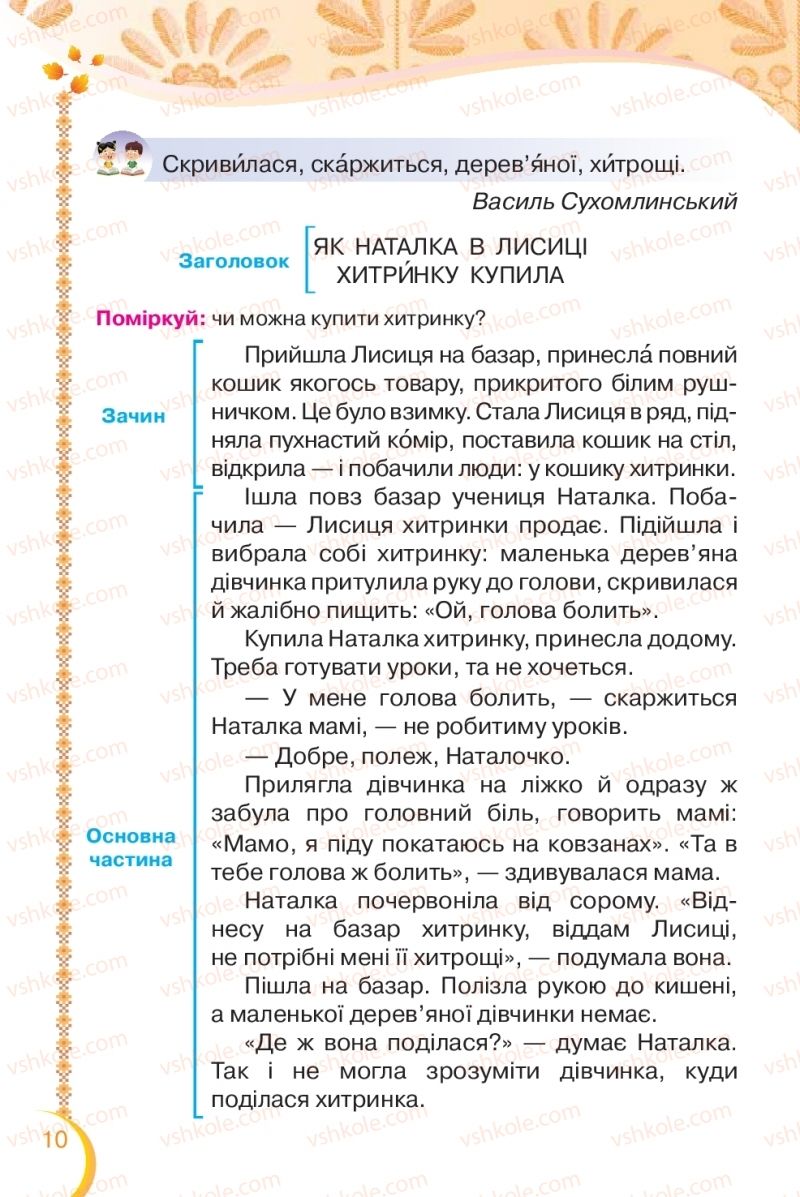 Страница 10 | Підручник Українська мова 2 клас О.Я. Савченко 2019 2 частина