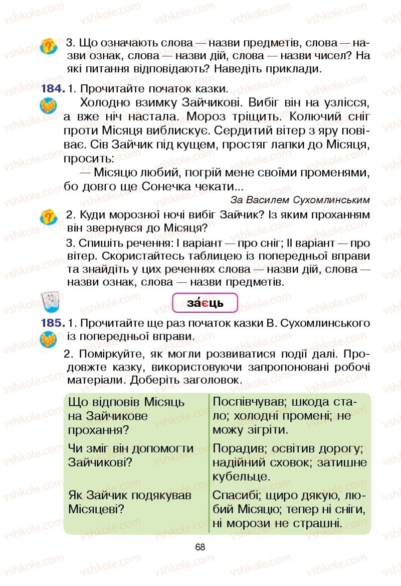 Страница 68 | Підручник Українська мова 2 клас Л.О. Варзацька, Т.О. Трохименко 2019 1 частина