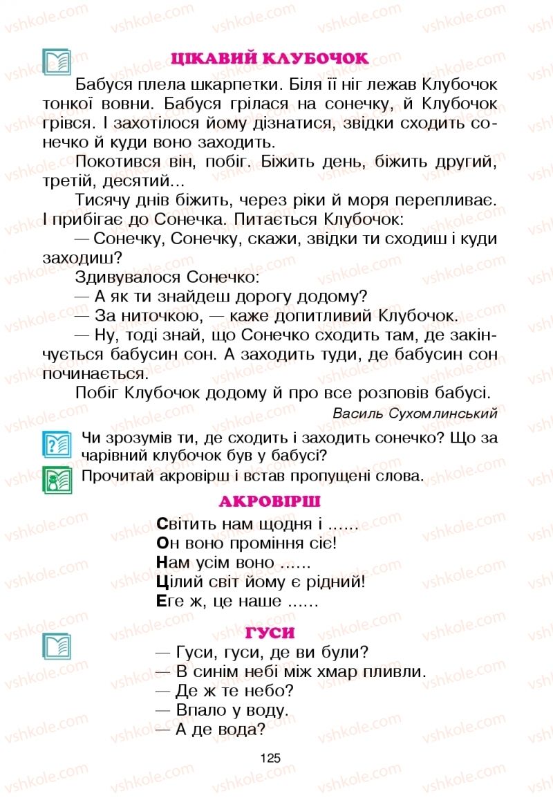 Страница 125 | Підручник Українська мова 2 клас В.П. Чипурко 2019 2 частина