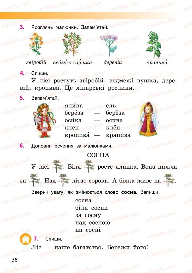 Страница 38 | Підручник Українська мова 2 клас О.М. Коваленко 2019 1 частина