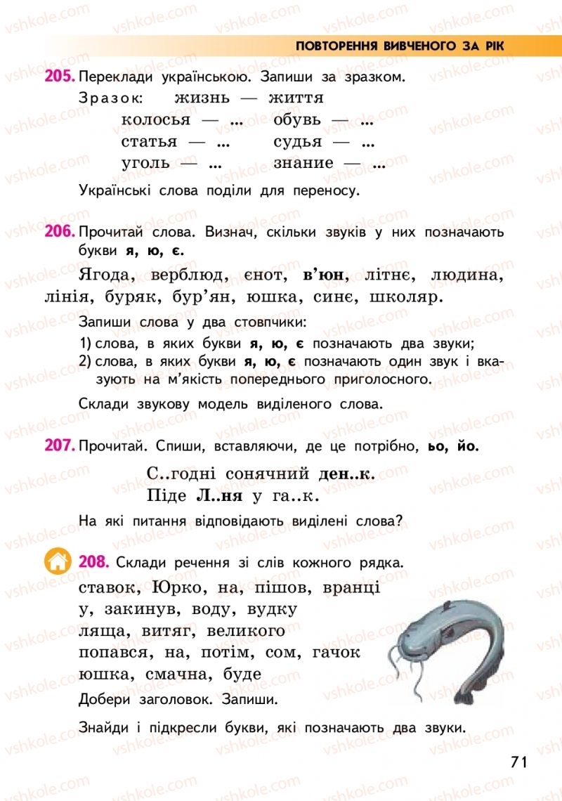 Страница 71 | Підручник Українська мова 2 клас О.М. Коваленко 2019 2 частина