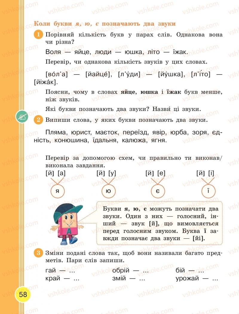 Страница 58 | Підручник Українська мова 2 клас Л.І. Тимченко, І.В. Цепова 2019 1 частина
