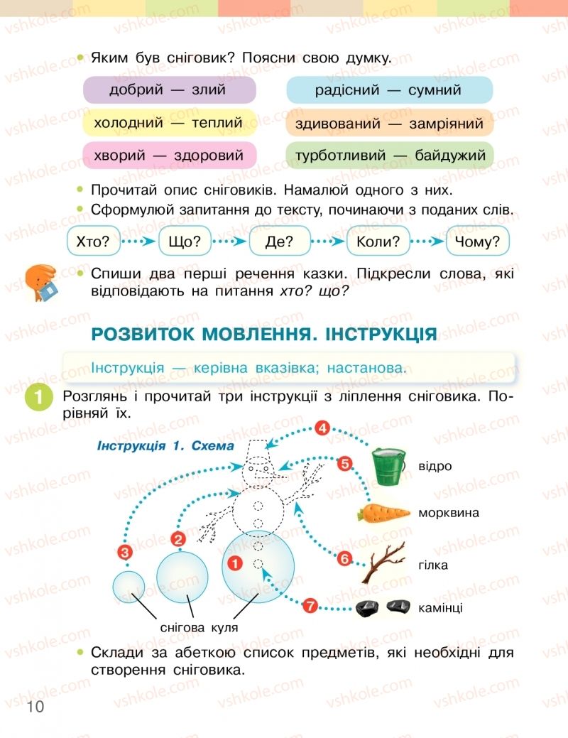 Страница 10 | Підручник Українська мова 2 клас І.О. Большакова, М.С. Пристінська 2019 2 частина