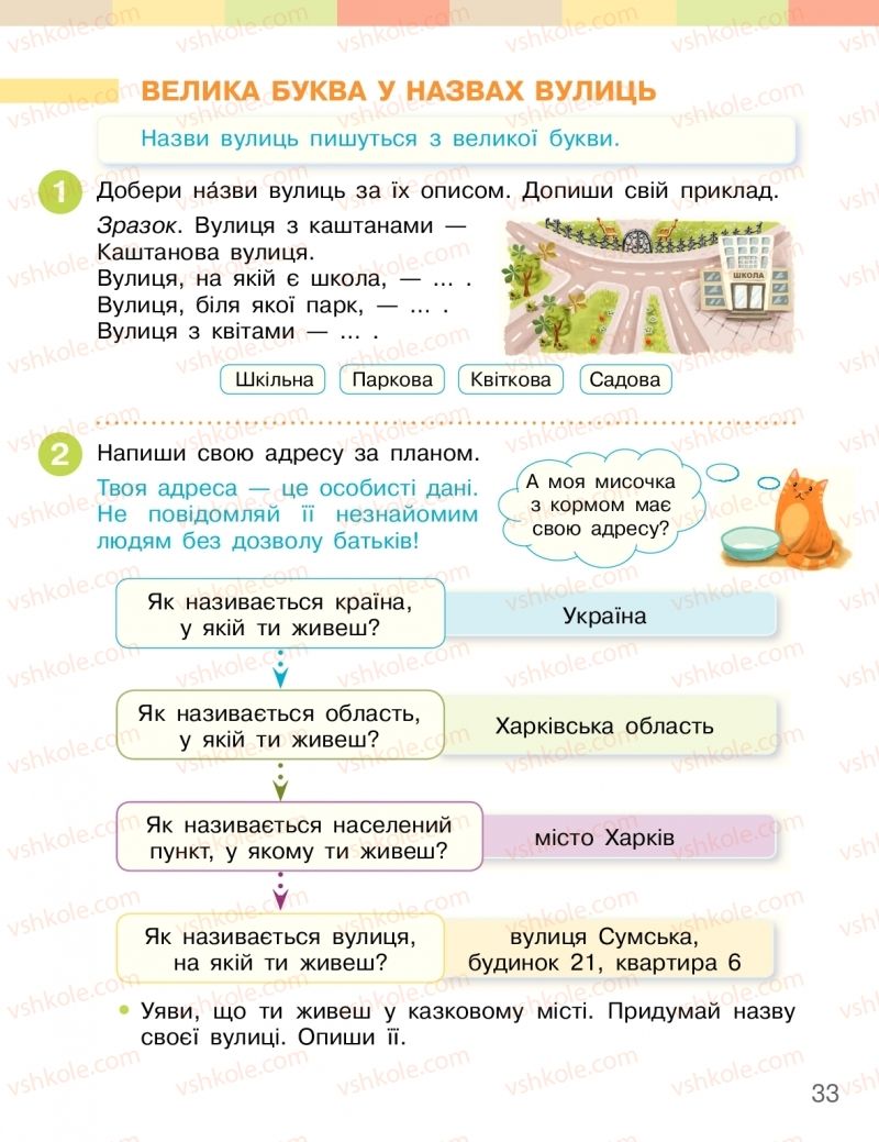 Страница 33 | Підручник Українська мова 2 клас І.О. Большакова, М.С. Пристінська 2019 2 частина