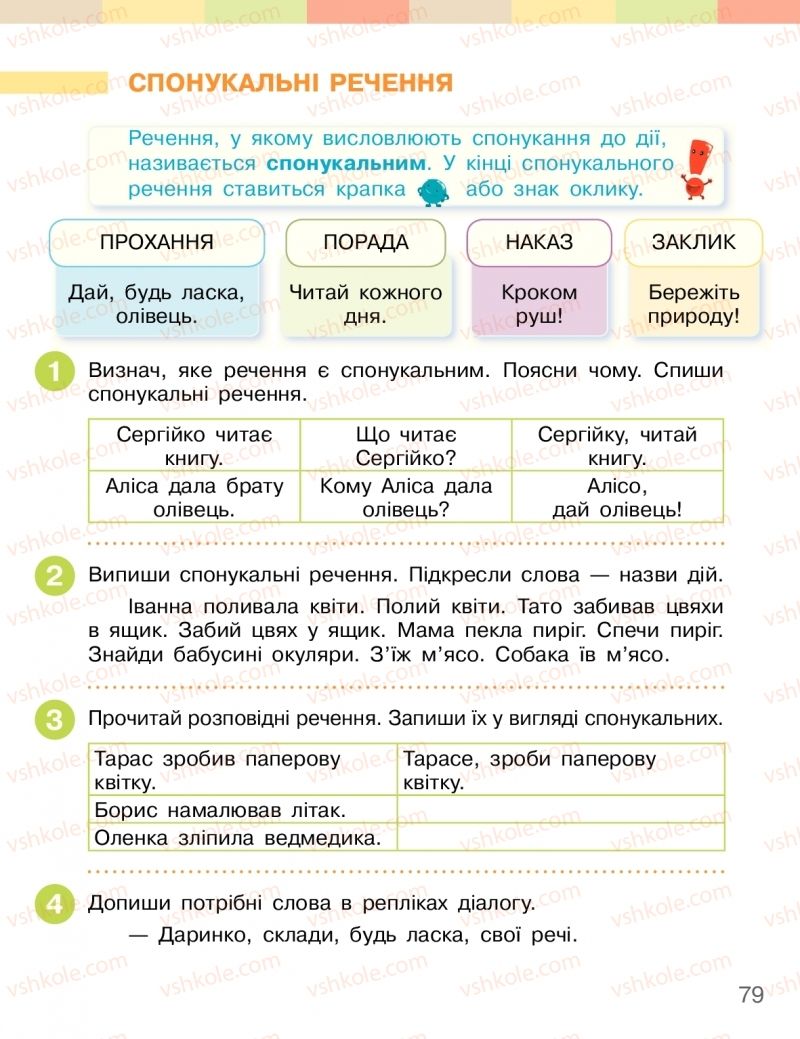 Страница 79 | Підручник Українська мова 2 клас І.О. Большакова, М.С. Пристінська 2019 2 частина