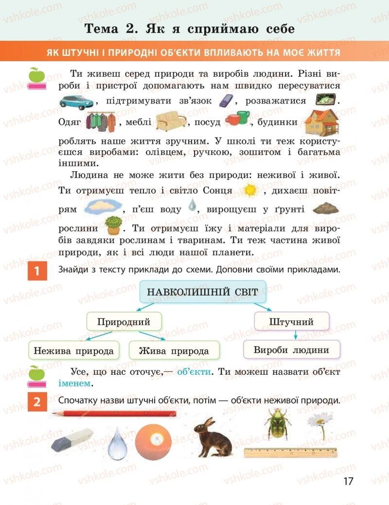 Страница 17 | Підручник Я досліджую світ 2 клас І.О. Большакова, М.С. Пристінська 2019 1 частина