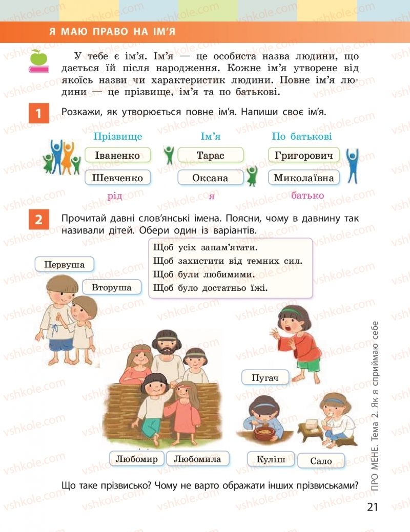 Страница 21 | Підручник Я досліджую світ 2 клас І.О. Большакова, М.С. Пристінська 2019 1 частина