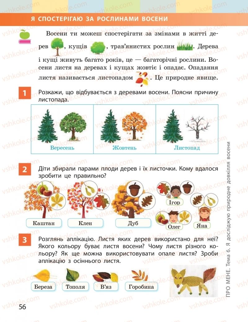 Страница 56 | Підручник Я досліджую світ 2 клас І.О. Большакова, М.С. Пристінська 2019 1 частина