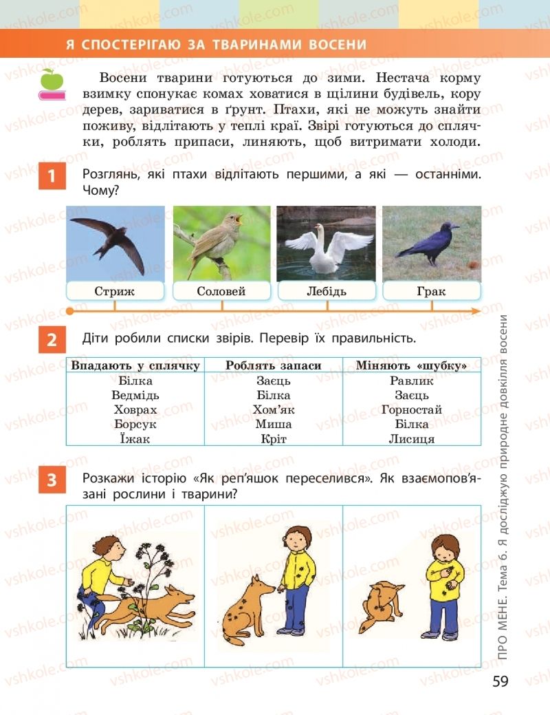 Страница 59 | Підручник Я досліджую світ 2 клас І.О. Большакова, М.С. Пристінська 2019 1 частина