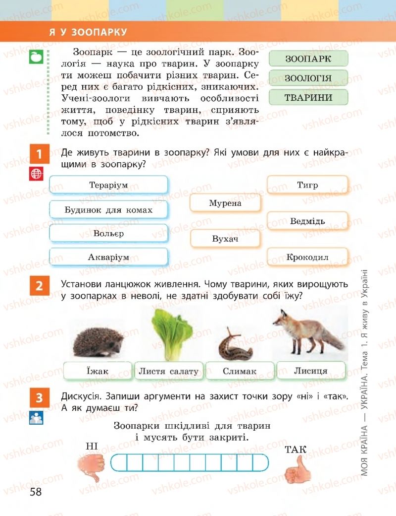 Страница 58 | Підручник Я досліджую світ 2 клас І.О. Большакова, М.С. Пристінська 2019 2 частина