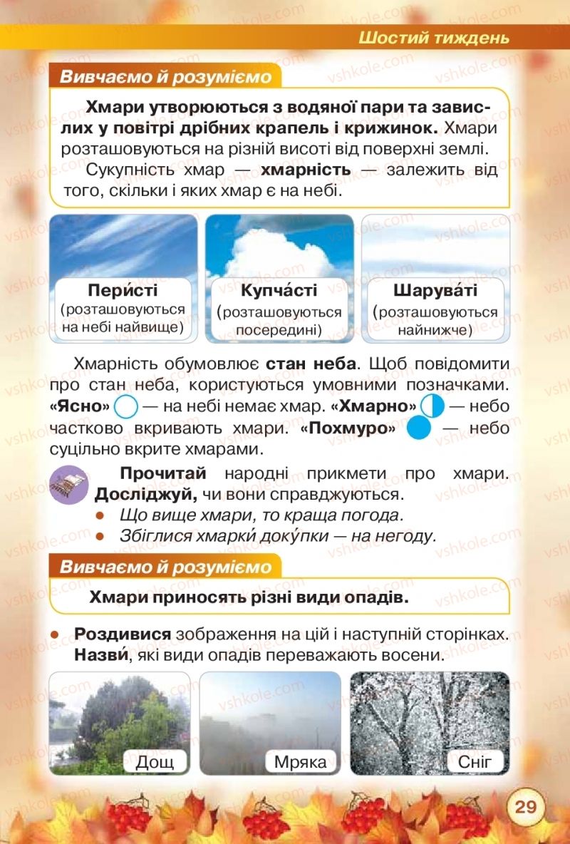 Страница 29 | Підручник Я досліджую світ 2 клас І.В. Грущинська, З.М. Хитра 2019 1 частина