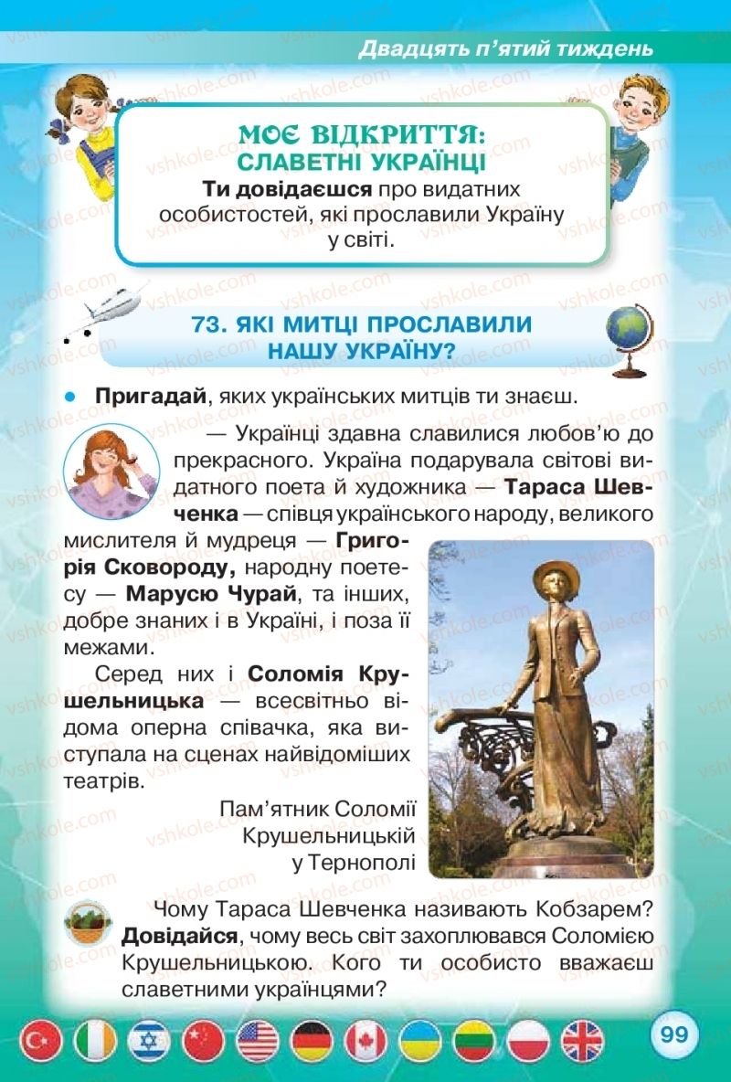 Страница 99 | Підручник Я досліджую світ 2 клас І.В. Грущинська, З.М. Хитра 2019 1 частина