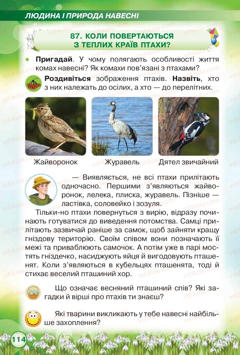 Страница 114 | Підручник Я досліджую світ 2 клас І.В. Грущинська, З.М. Хитра 2019 1 частина