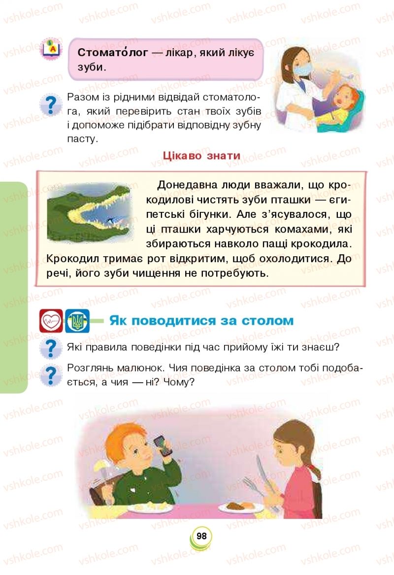 Страница 98 | Підручник Я досліджую світ 2 клас Н.О. Будна, Т.В. Гладюк, С.Г. Заброцька, Л.В. Лисобей, Н.Б. Шост 2019 1 частина