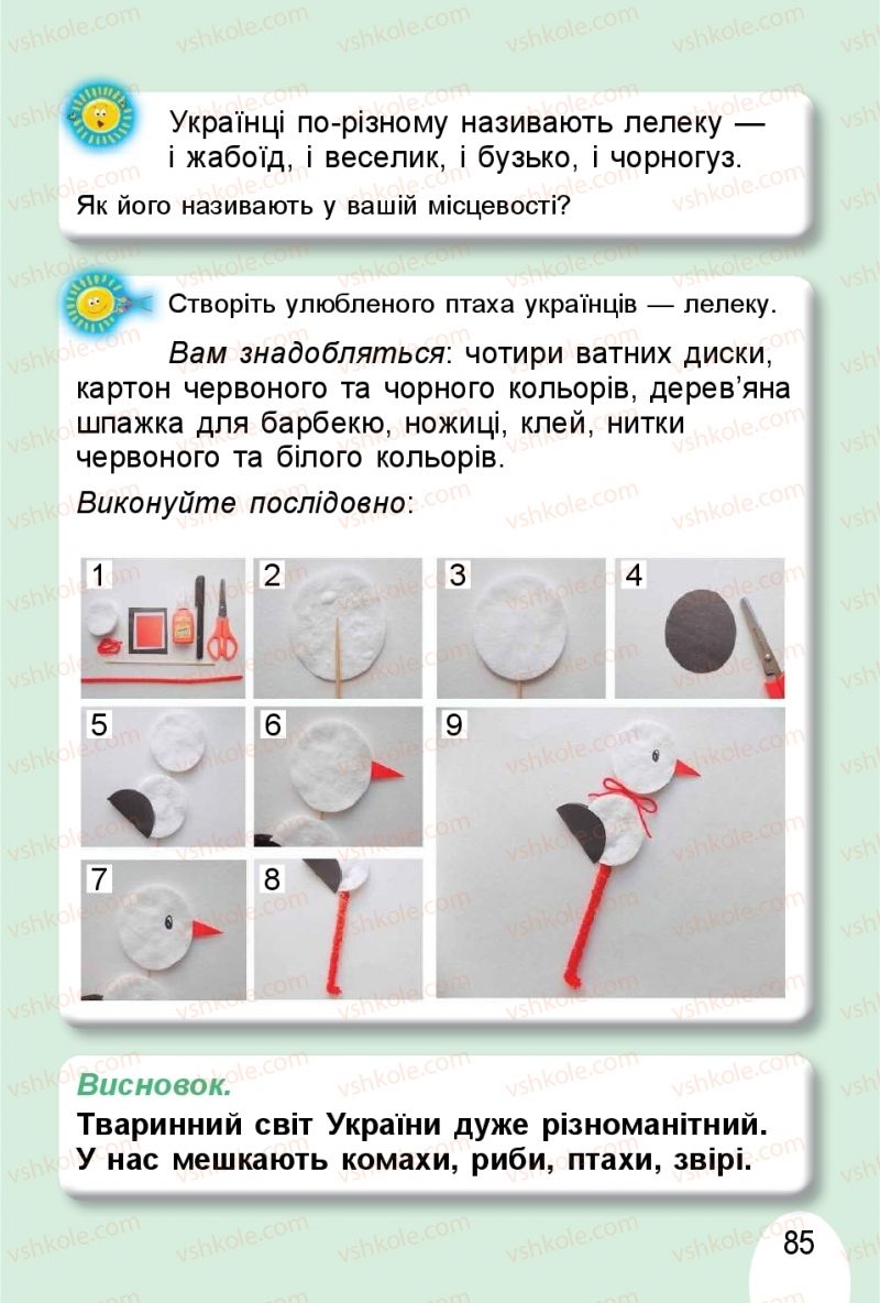 Страница 85 | Підручник Я досліджую світ 1 клас Т.Г. Гільберг, О.В. Гнатюк, Н.М. Павич 2018 2 частина