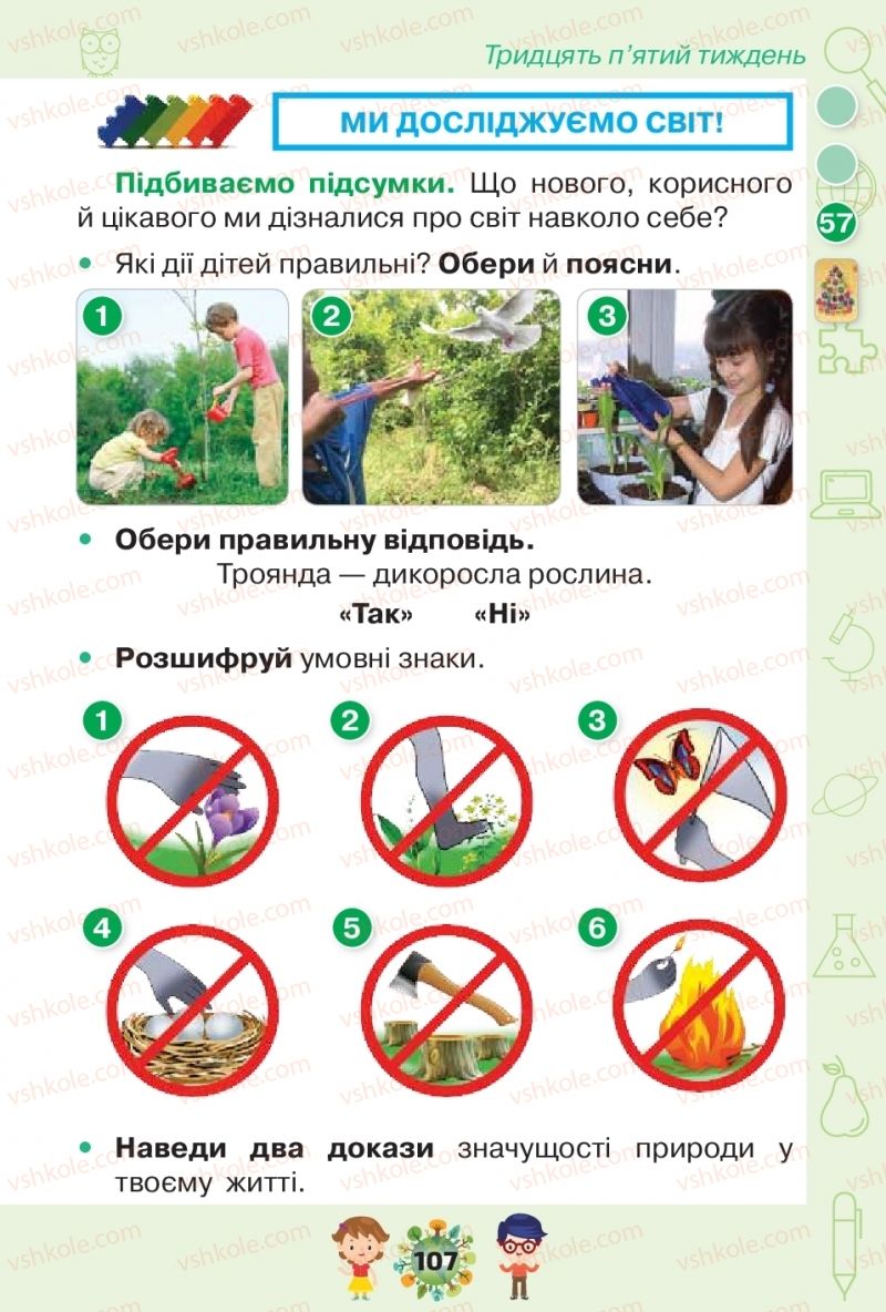 Страница 107 | Підручник Я досліджую світ 1 клас І.В. Грущинська, З.М. Хитра, І.І. Дробязко 2018 2 частина