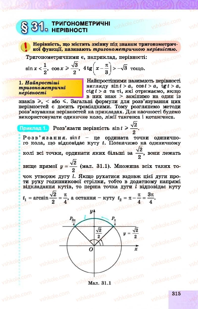 Страница 315 | Підручник Алгебра 10 клас О.С. Істер, О.В. Єргіна  2018