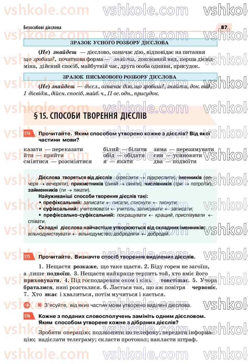 Страница 87 | Підручник Українська мова 7 клас О.П. Глазова 2020