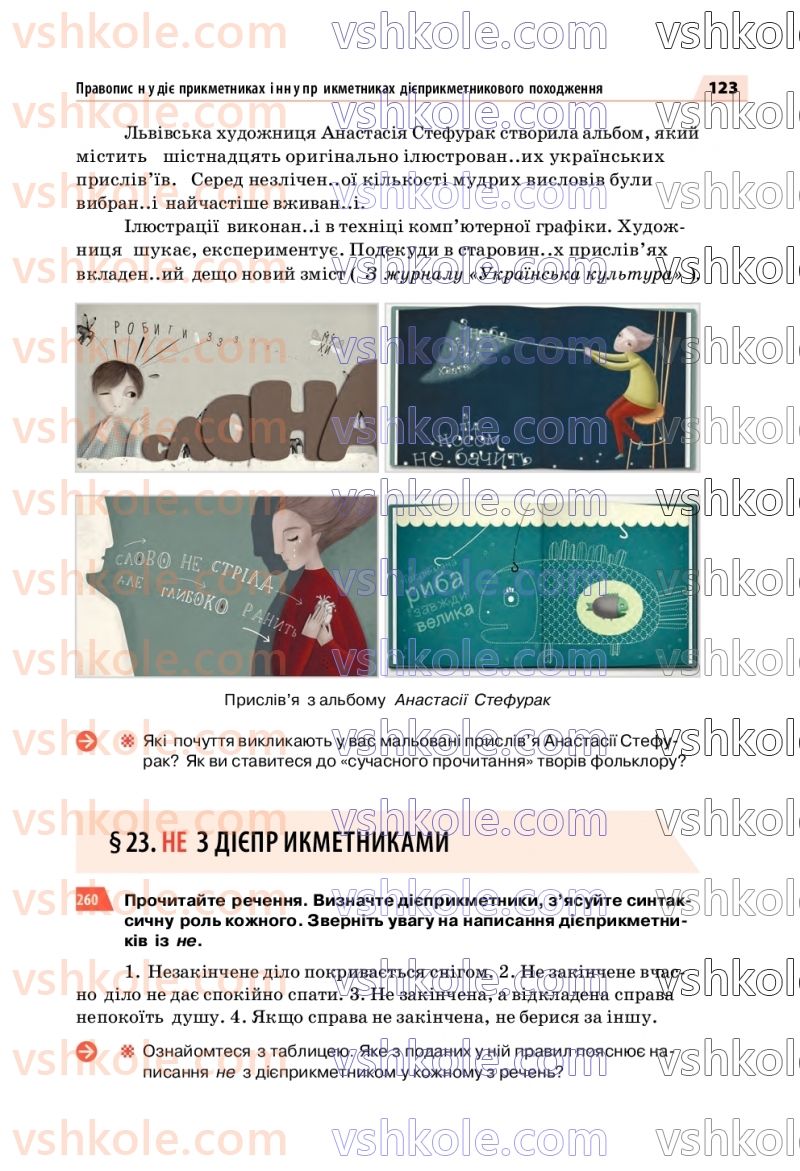 Страница 123 | Підручник Українська мова 7 клас О.П. Глазова 2020