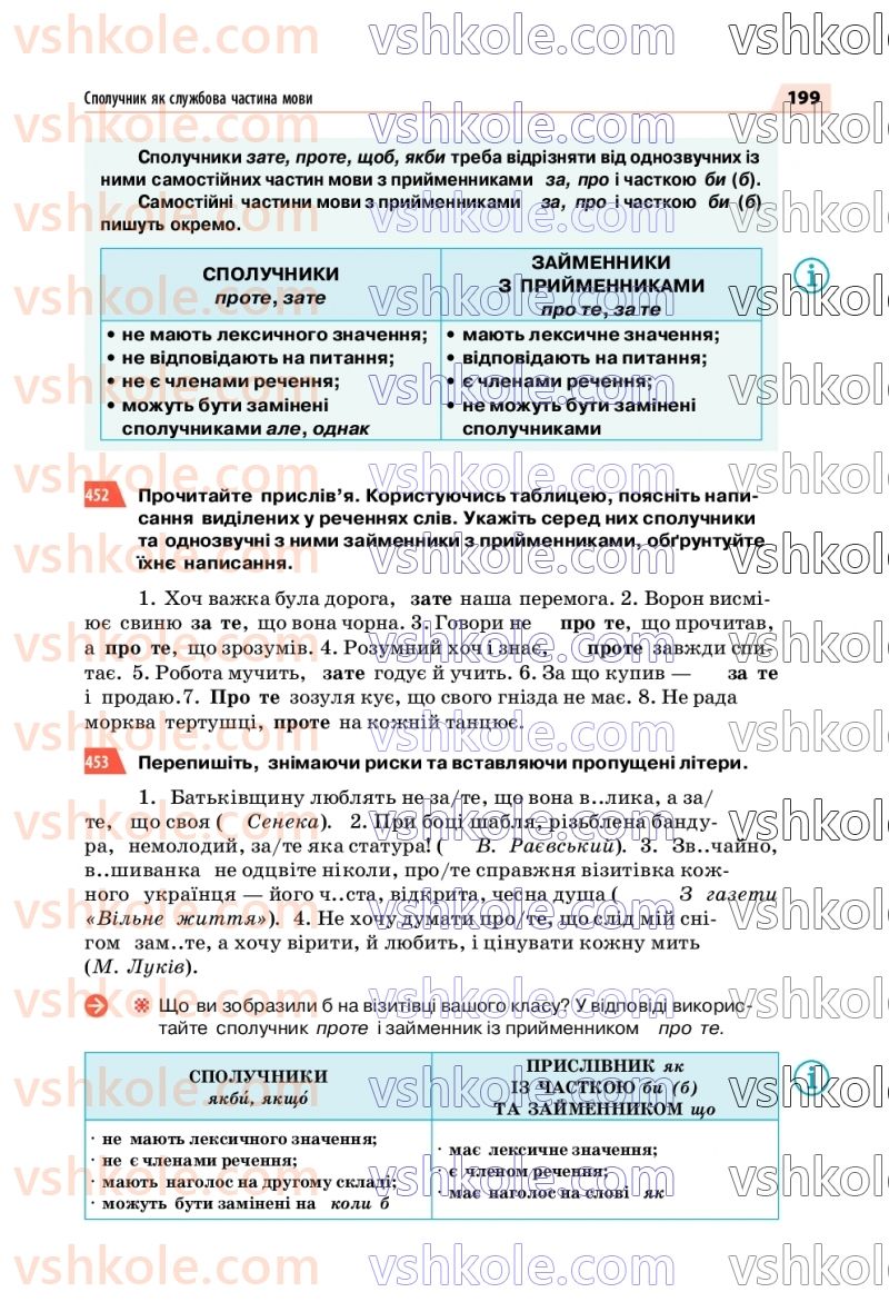 Страница 199 | Підручник Українська мова 7 клас О.П. Глазова 2020
