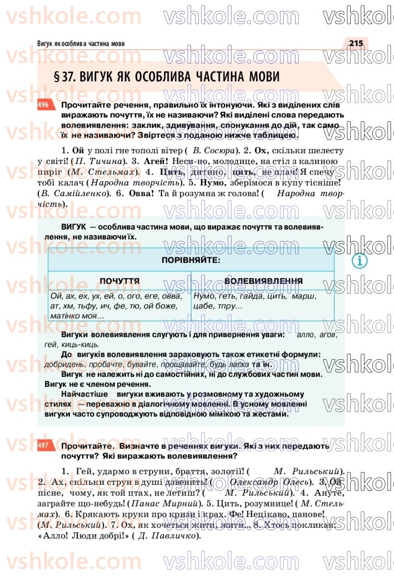 Страница 215 | Підручник Українська мова 7 клас О.П. Глазова 2020