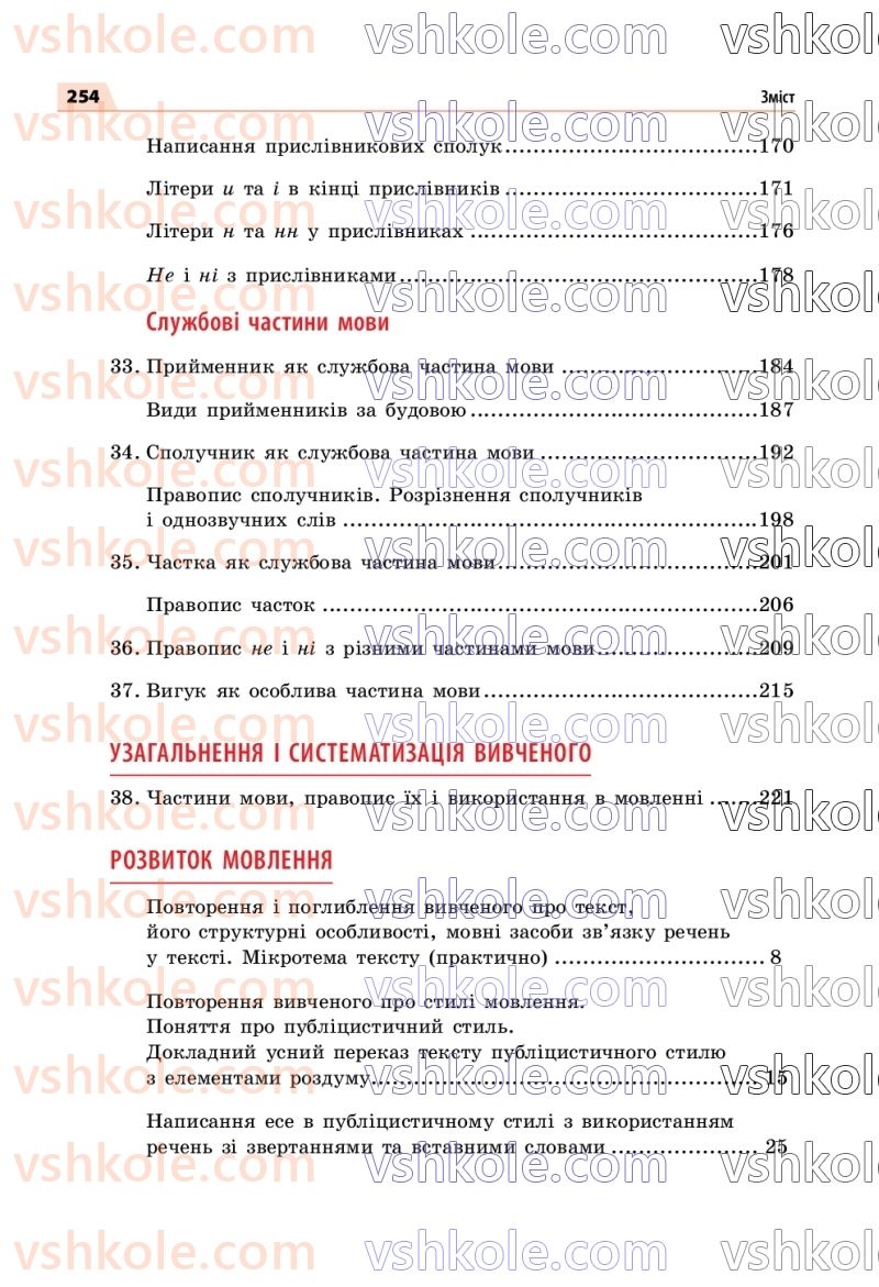 Страница 254 | Підручник Українська мова 7 клас О.П. Глазова 2020