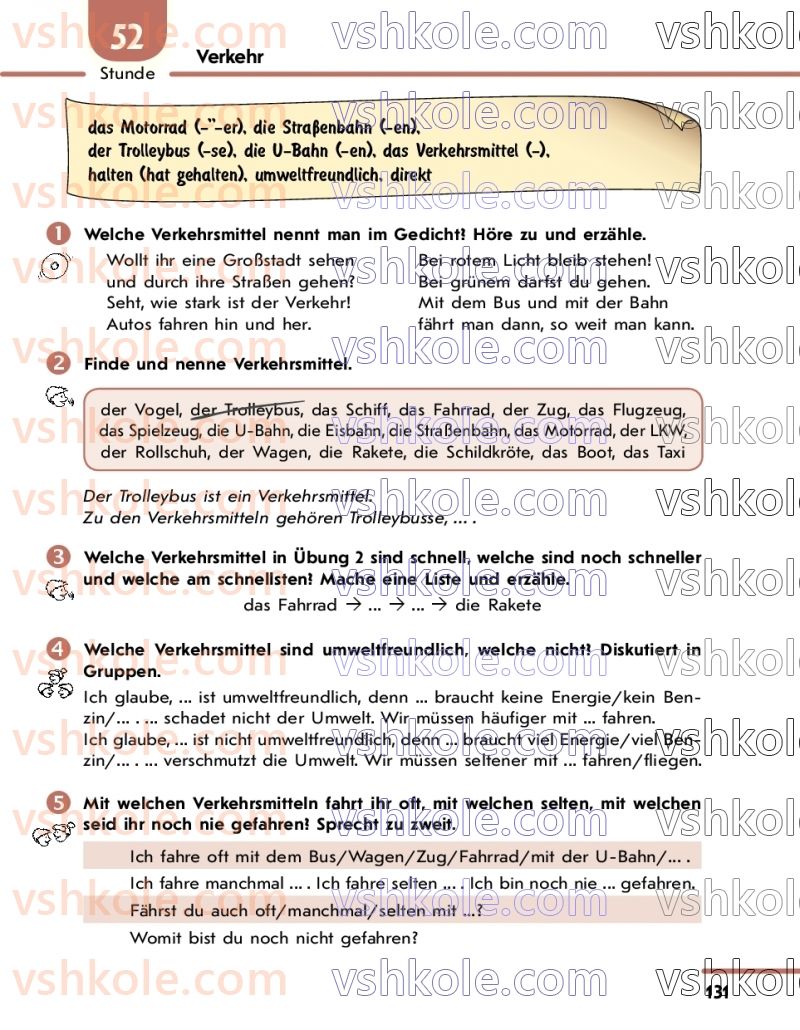 Страница 131 | Підручник Німецька мова 7 клас С.І. Сотникова 2020 3 рік навчання