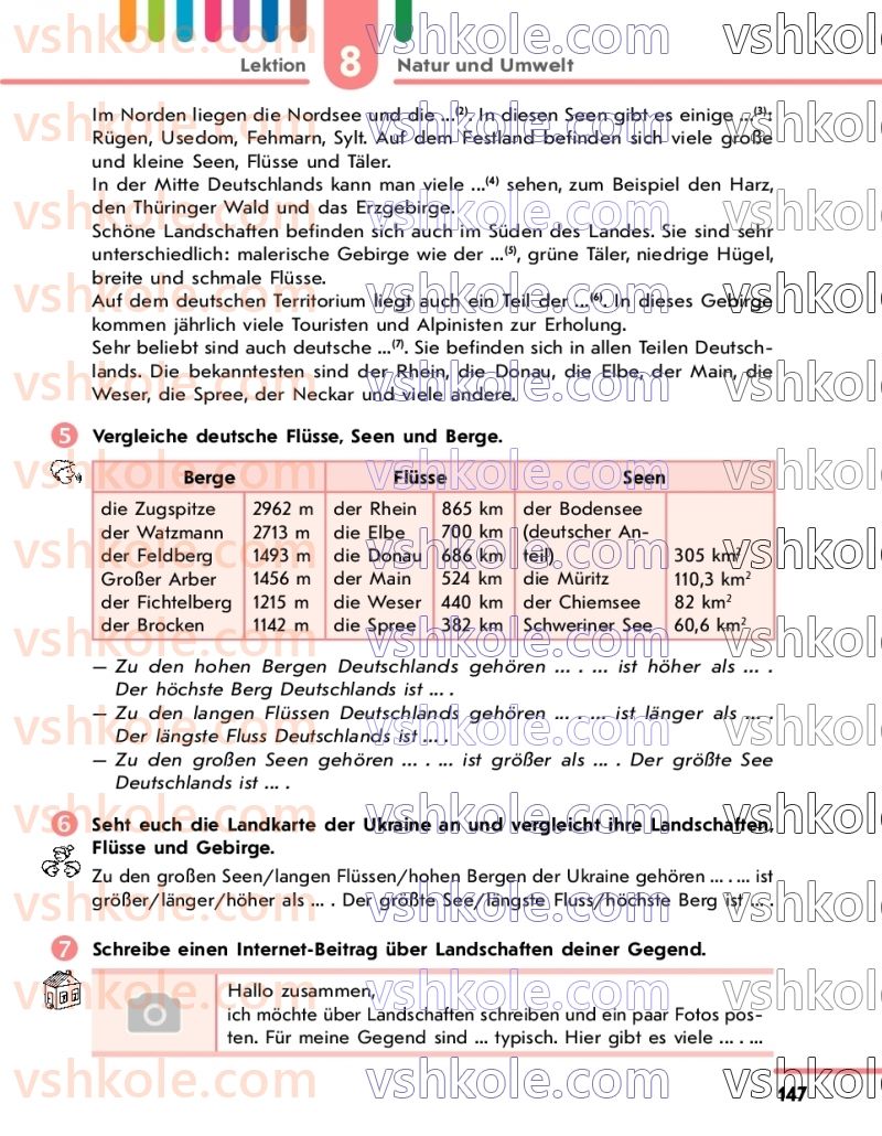 Страница 147 | Підручник Німецька мова 7 клас С.І. Сотникова 2020 3 рік навчання